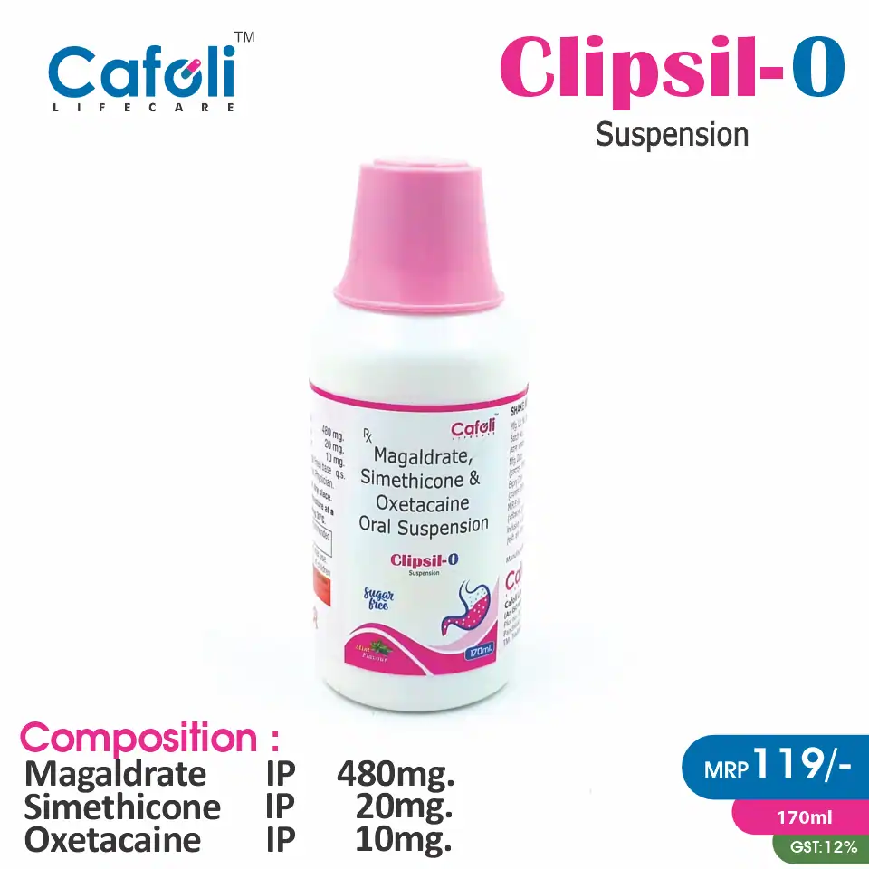 Magaldrate 480mg + Simethicone 20mg + Oxetacaine 10mg Suspension PCD Pharma Franchise